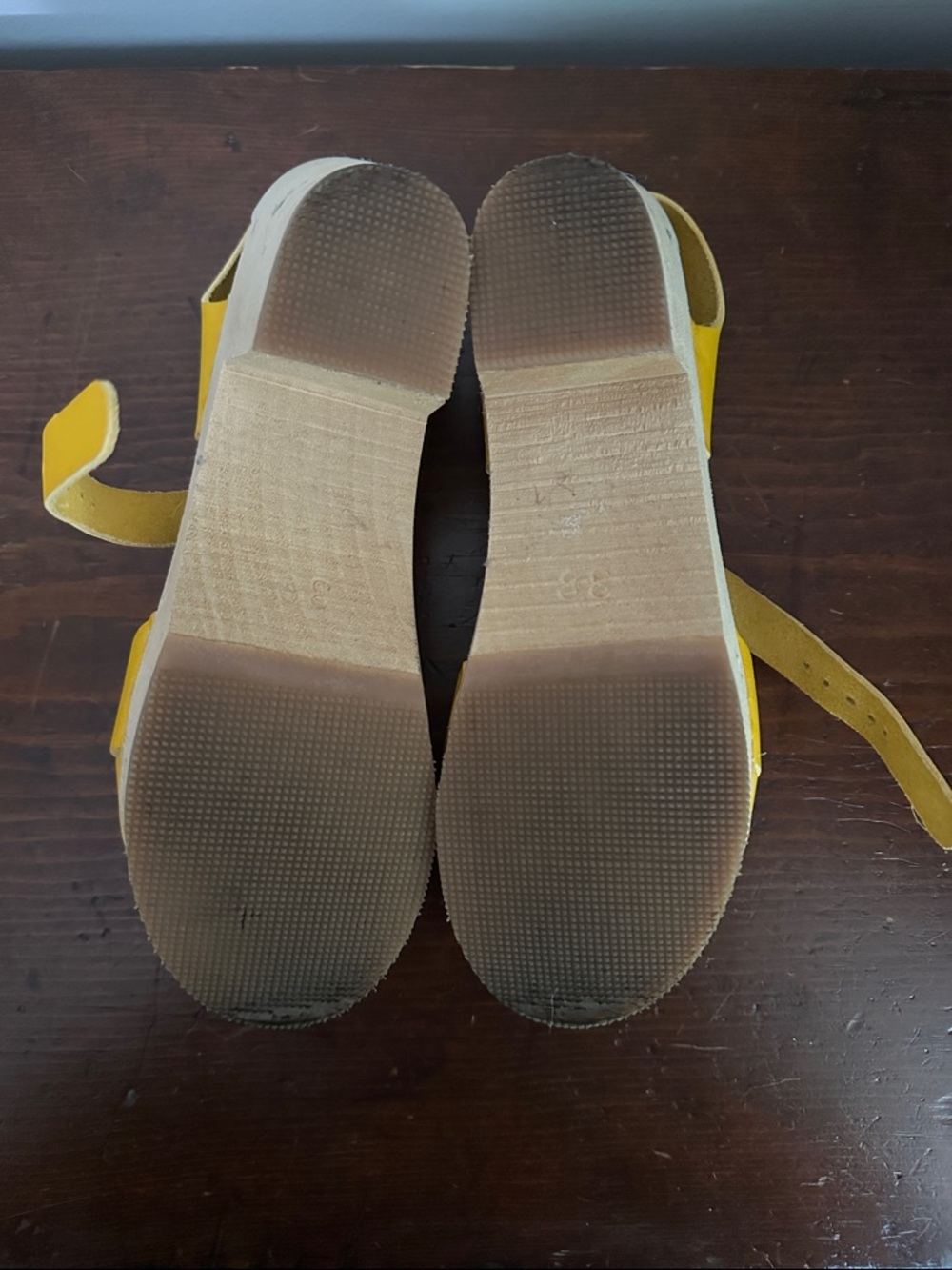 Discontinued Swedish Hasbeens Peep Toe Sandal in Limone - Picture 6 of 6